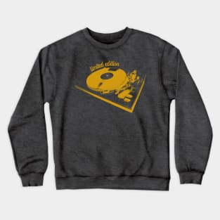 Yellow Turntable And Vinyl Record Illustration Crewneck Sweatshirt